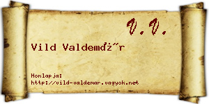 Vild Valdemár névjegykártya